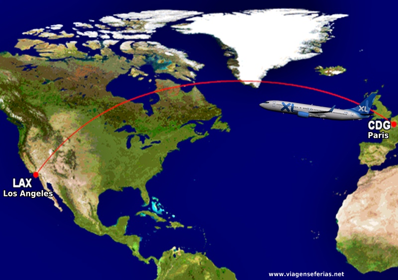 Rota Parias Los Angles pela XL Airways