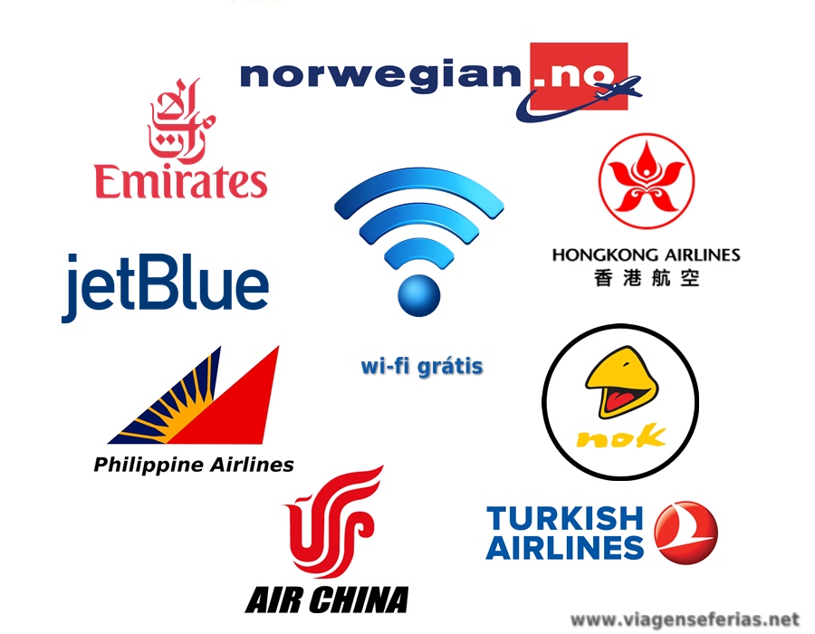 Wi-fi grátis em 8 Companhias Aéreas