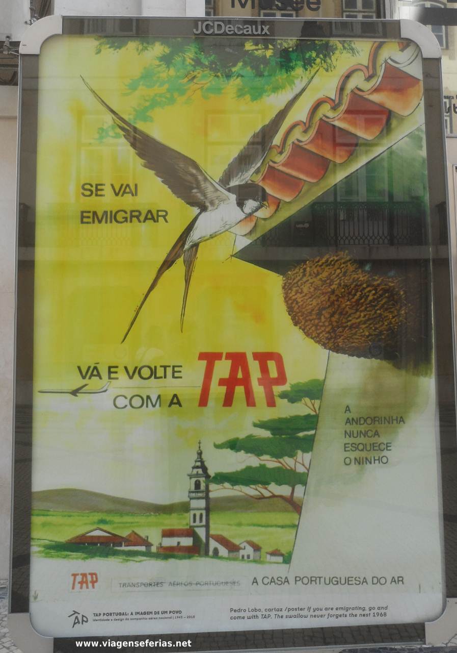 Cartaz TAP de 1968: "Se vai emigrar"