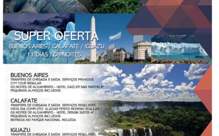 Férias Argentina (Buenos Aires, Calafate, Iguaçu) 11 dias