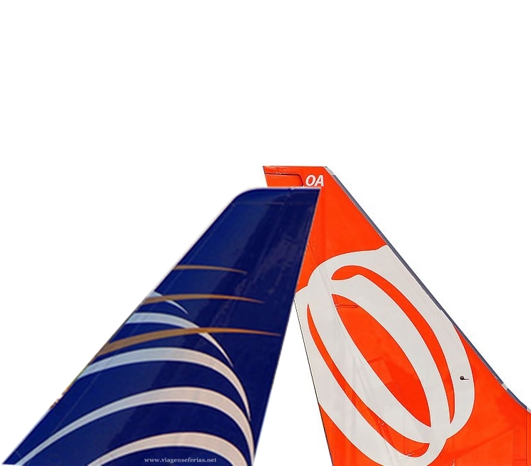 caudas de aviões da GOL e Copa Airlines