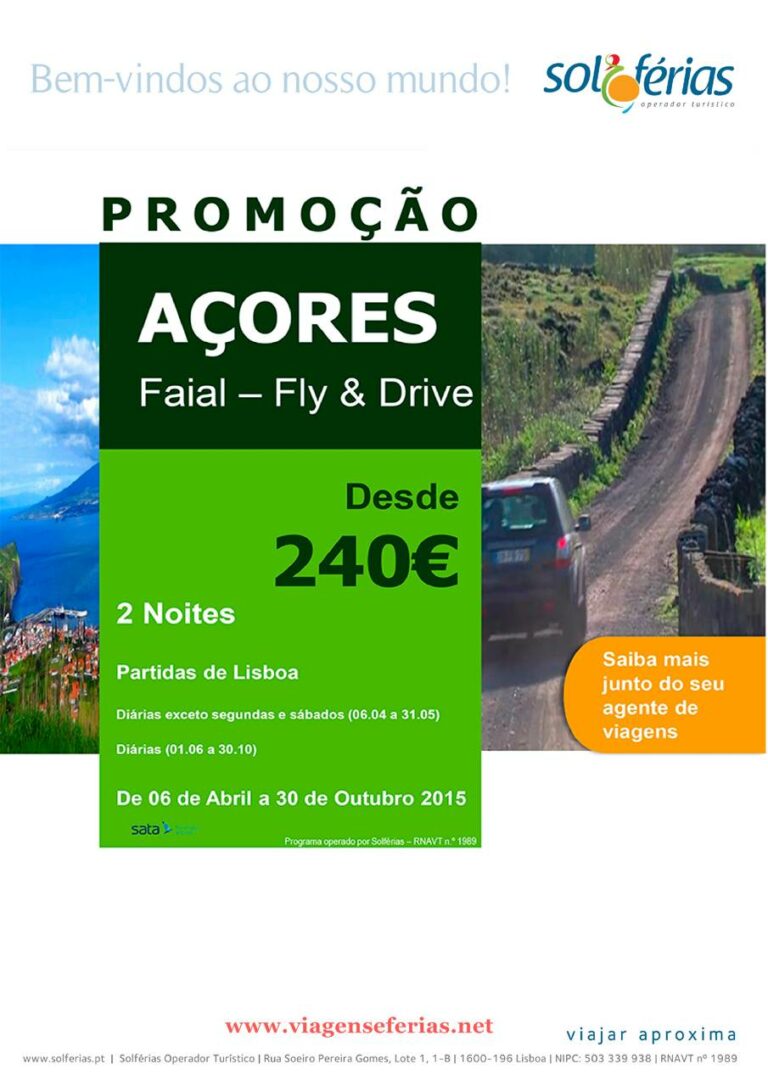 Até 30 de Outubro 2015 Férias na ilha do Faial nos Açores a partir de 240 euros