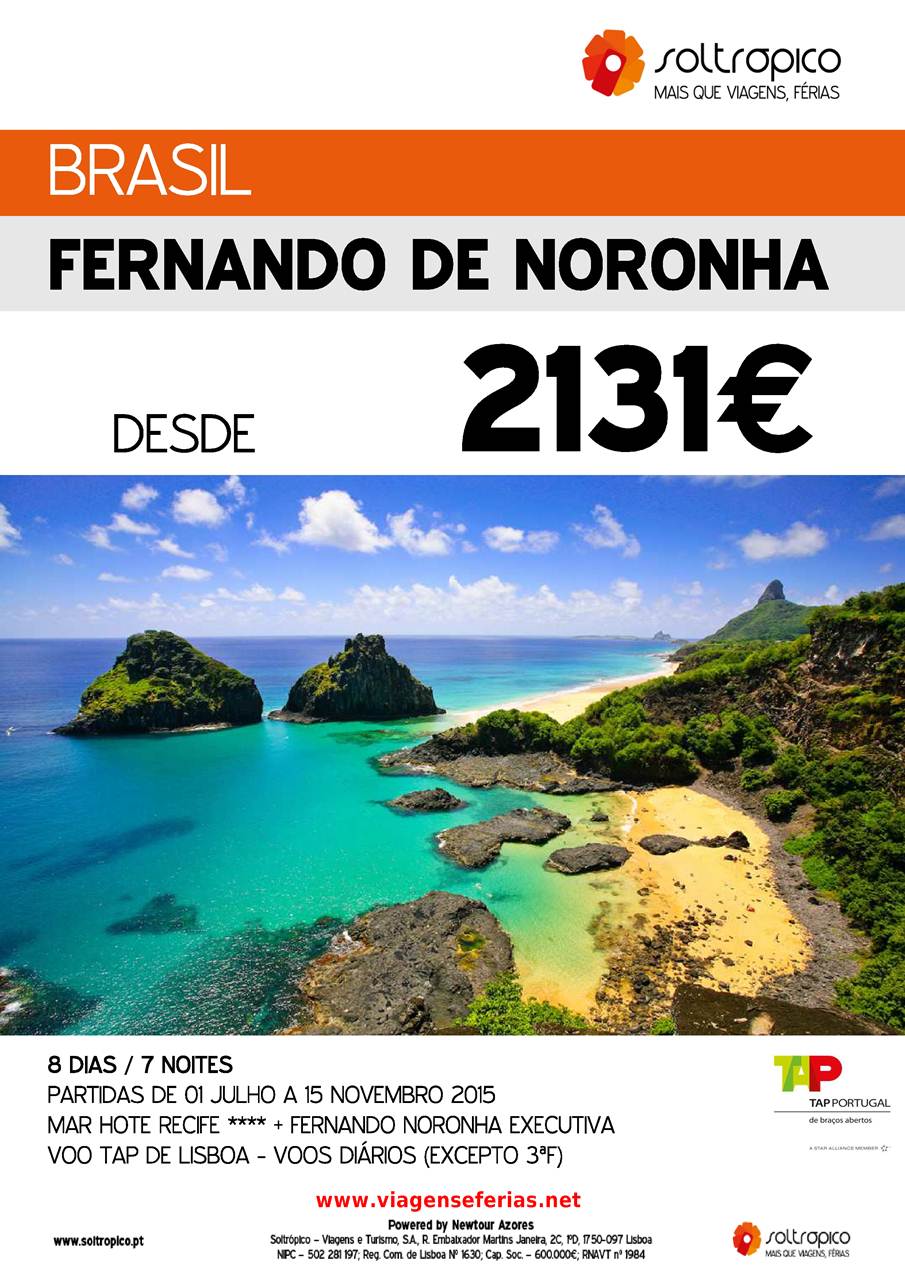 Recife e Fernando de Noronha até 15 de Novembro em Promoção