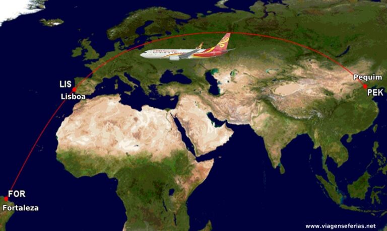 Rota Hainan Airlines Pequim-Lisboa-Fortaleza