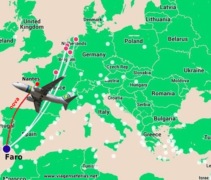 Ligações Lo Cost Transavia entre Faro e Europa em 2016