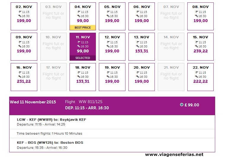 Low Cost WOW Air com preço de £99 para Boston