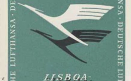 Selo comemorativo do primeiro voo da Lufthansa em Portugal em 1955
