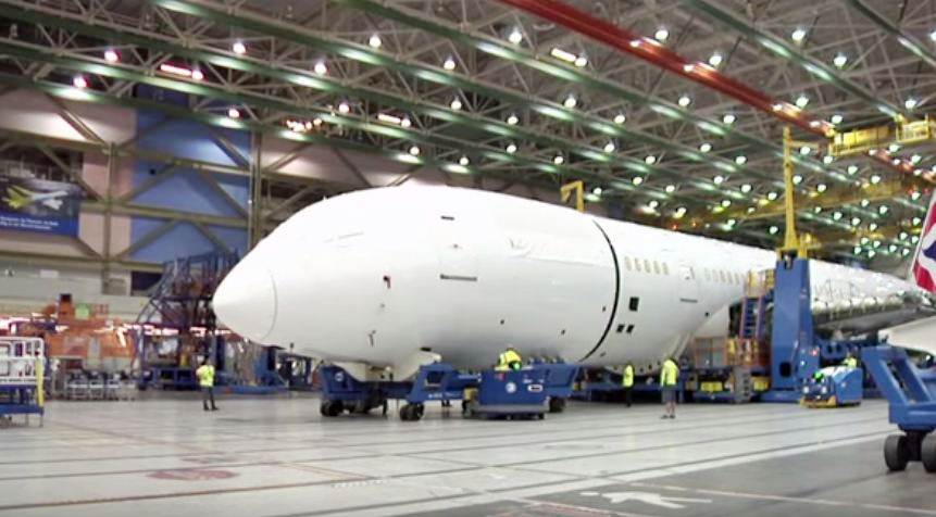 Montagem do B787-9 da British Airways