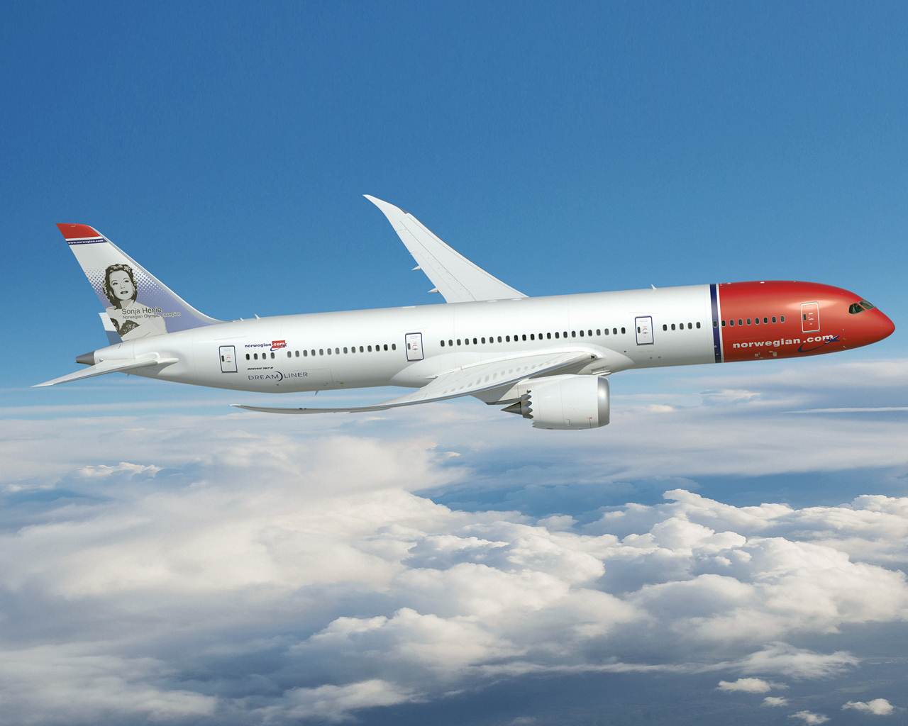 Dreamliner 787-9 da Norwegian em pleno voo