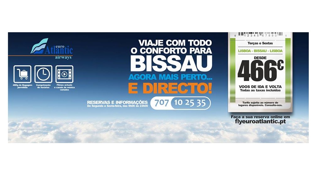 voos desde 466€ ida e volta Lisboa-Bissau na euroAtlantic