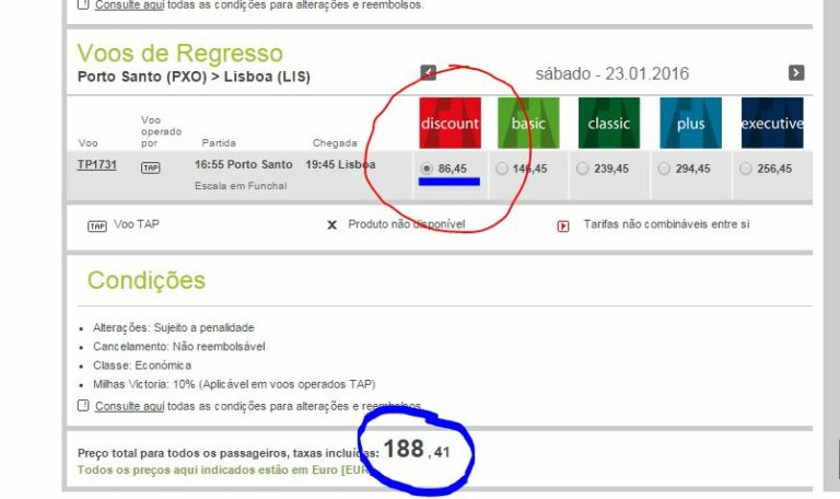 Tarifas TAP de Inverno entre Lisboa e Porto Santo desde 86.45€