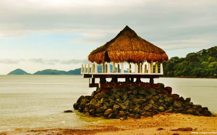 Vista parcial numa das pontas da Playa Bonita no Panama