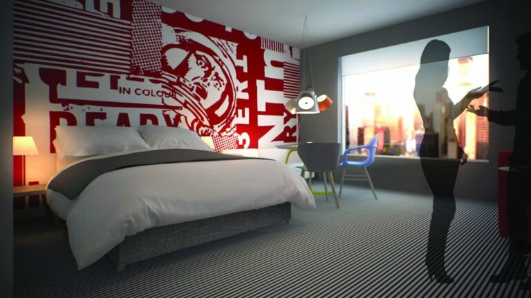 Quarto tipico de um hotel Radisson RED