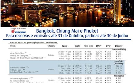 Partidas até 30-06-2016 para Férias de 11 dias na Tailândia