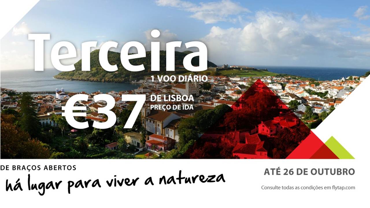 ilha Terceira a 37€ por trajecto até 26-10 em voos TAP
