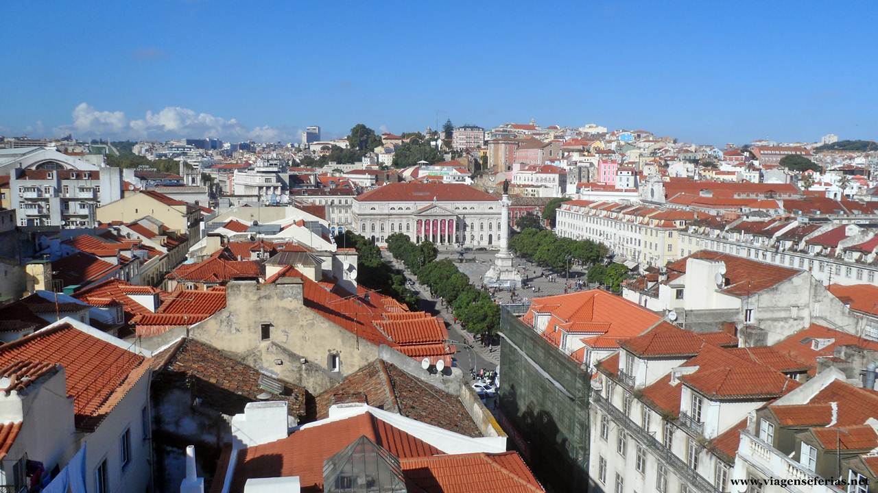 Vista aérea da Praça do Rossio em Lisboa (08-01-2015)