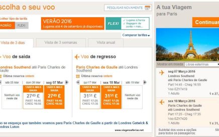 Preços desde 27.49£ Paris CDG - Londres Southend pela easyJet