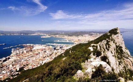 Vista de Gibraltar a partir do rochedo (pintura a óleo)