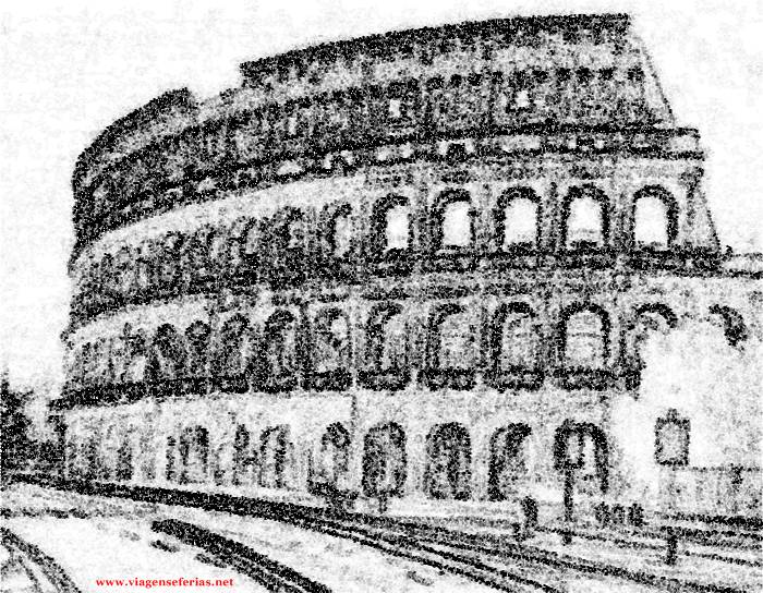 Pintura a lápis do Coliseu de Roma em Itália