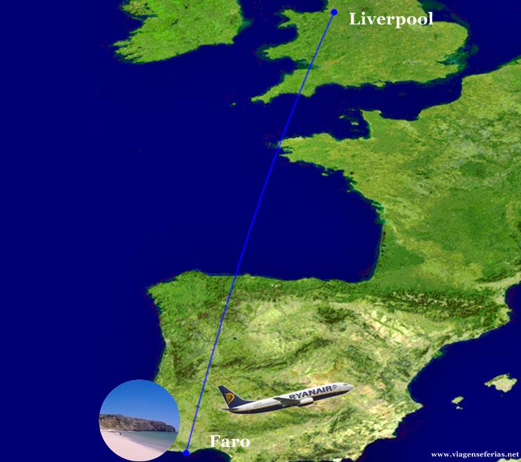 A 18 de Maio Rota dos voos Liverpool-Faro pela Raynair