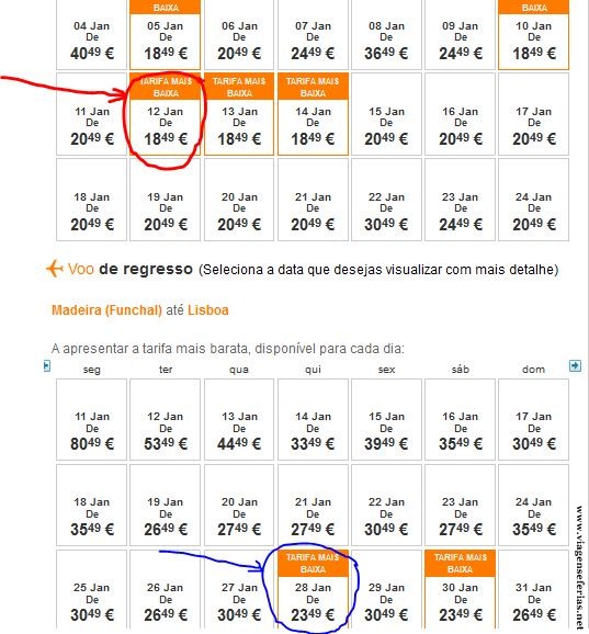 18.49€ preço minimo voos Lisboa-Funchal pela easyjet