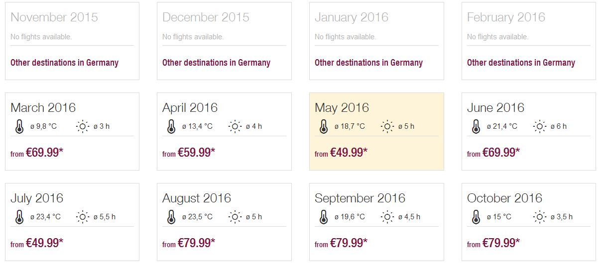 Preços voos Lisboa-Dusseldorf pela Eurowings em 2016