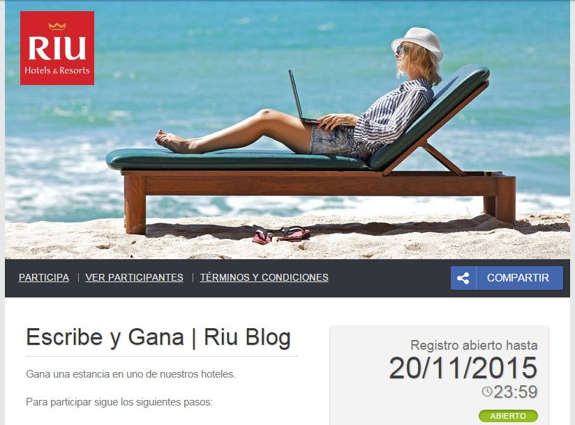 Passatempo RIU Blog até 20-11-2015