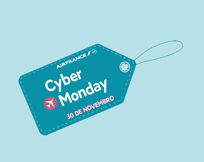 Etiqueta Cyber Monday da Air France a 30 de Novembro