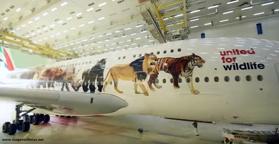 Airbus A380 United for Wildlife da Companhia Emirates