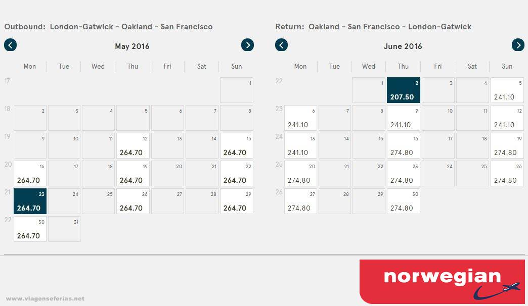 voos Londres-São Francisco pela Norwegian Air desde 207€