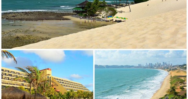 Vista do Hotel Pestana Natal e da praia no Rio Grande do Norte