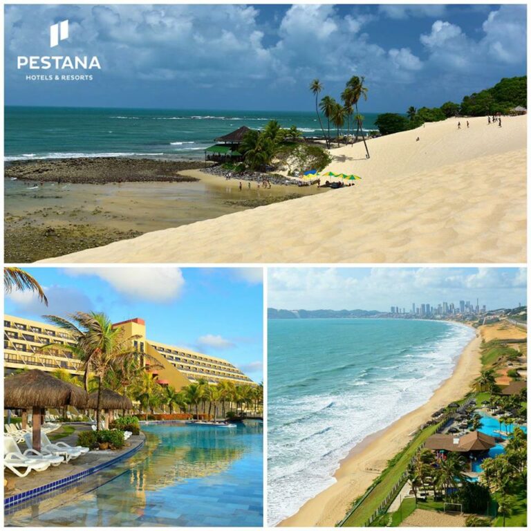 Vista do Hotel Pestana Natal e da praia no Rio Grande do Norte