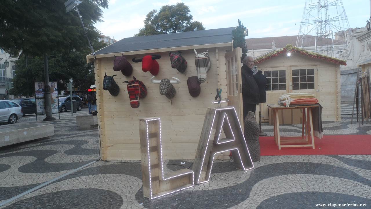 Casinha da Lã na Feira de Natal no Rossio em Lisboa