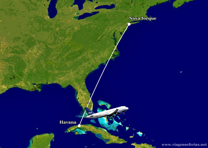Rota dos voos Nova Iorque-Havana da JetBlue