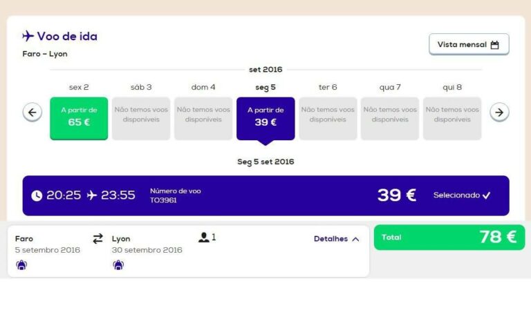 Voos Transavia a 39 euros entre Faro e Lyon