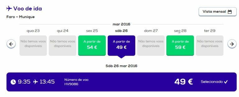 Voos Transavia a 49 euros entre Faro e Munique