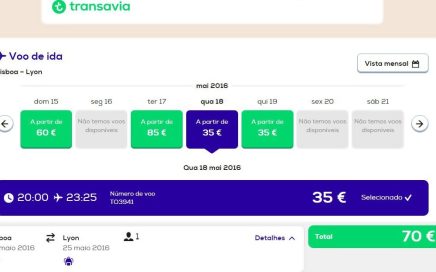 Voos desde 30€ Lyon-Lisboa pela Low Cost Transavia