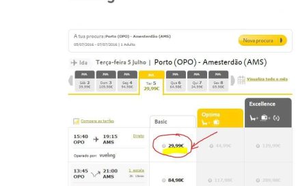 Desde 29.99€ voos Vueling do Porto para Amesterdão