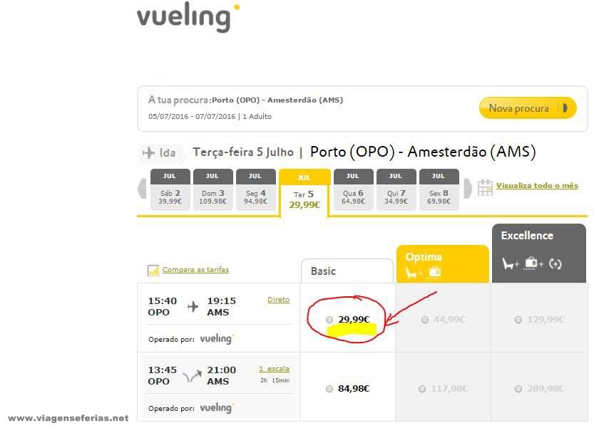 Desde 29.99€ voos Vueling do Porto para Amesterdão
