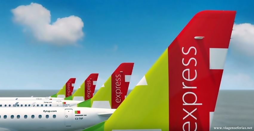 4 caudas dos novos aviões da Companhia Aérea TAP Express
