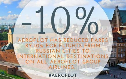 Aeroflot tira 10% no preço dos Voos de e para a Rússia