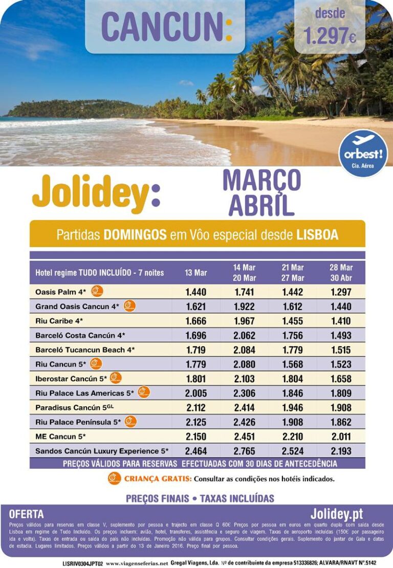 Férias da Páscoa e 25 de Abril em Cancun desde 1297€