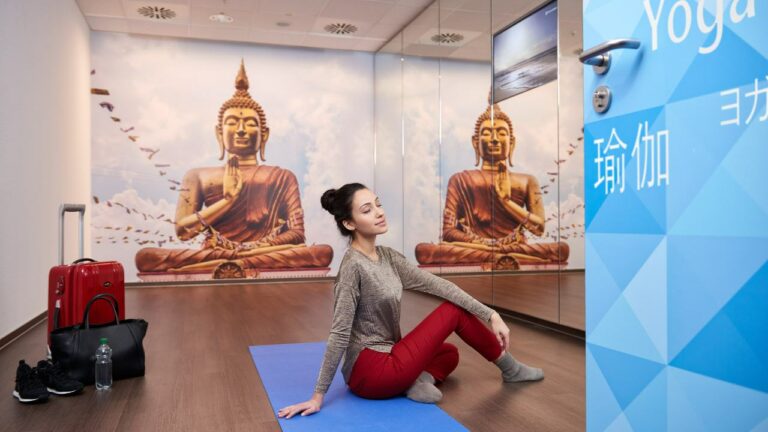 Sala de Ioga grátis no aeroporto de Frankfurt na Alemanha