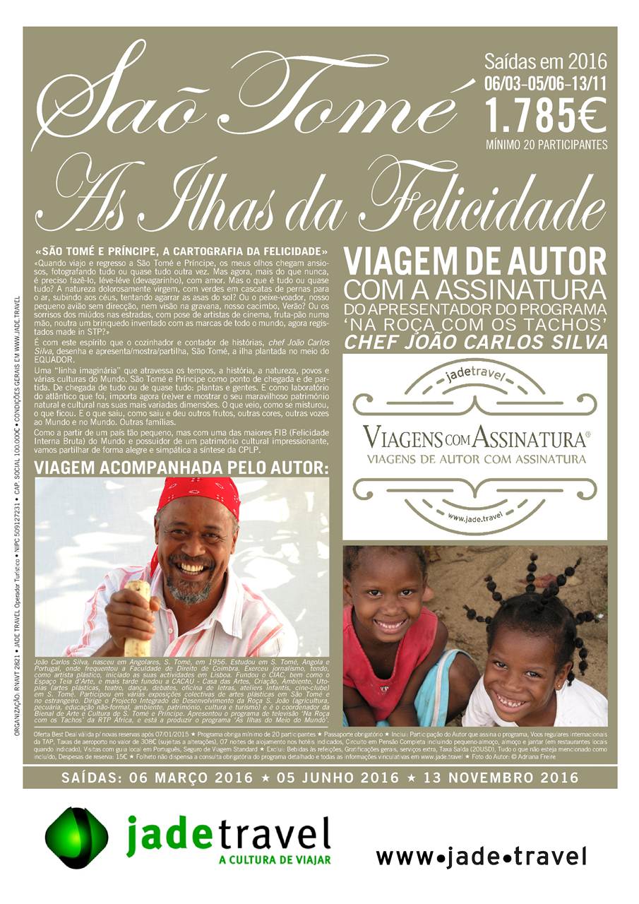 Viagens de Autor a São Tomé com chef do Programa na Roça com os Tachos