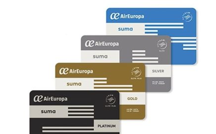 4 cartões de fidelização SUMA da companhia Air Europa