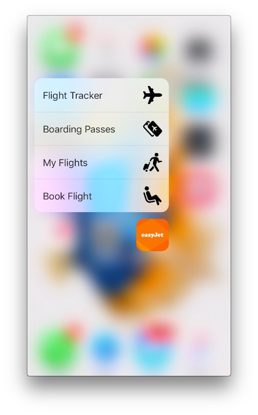 3D Touch na aplicação móvel da easyJet