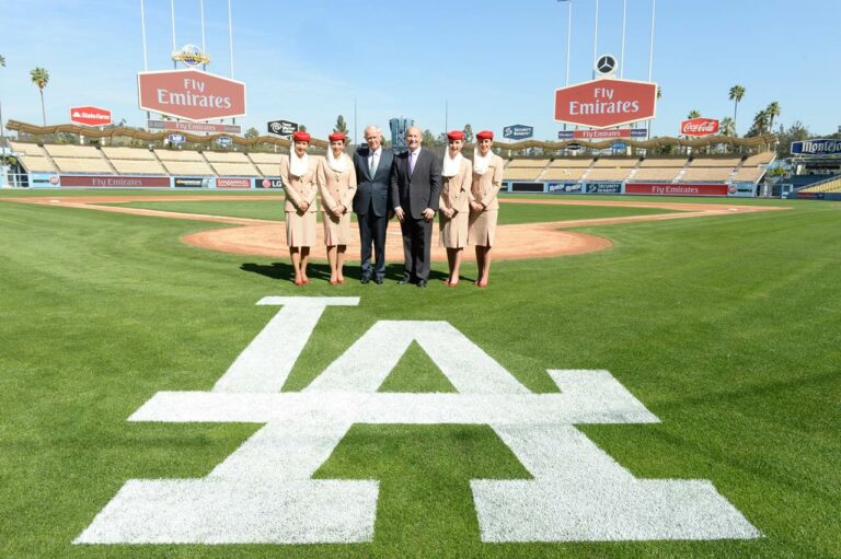 Patrocinio da Emirates Airline no Estádio do LA Dodgers