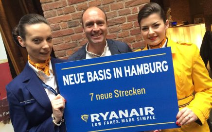 Apresentação da nova base n. 80 em Hamburgo da Ryanair