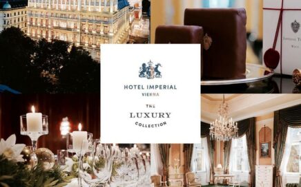 Fachada, quarto e restaurante do hotel Imperial Viena