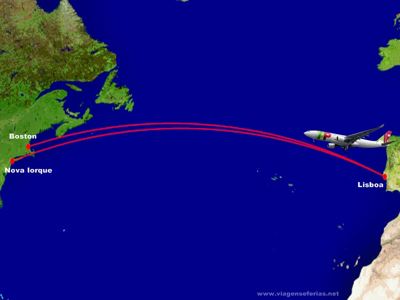 Rotas voos TAP de Lisboa até Nova Iorque e Boston-EUA